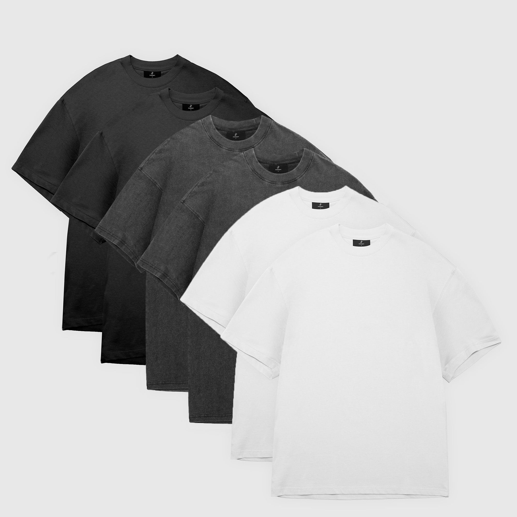 Monochrome 6-Pack - Heavy Loose Fit T-Shirt