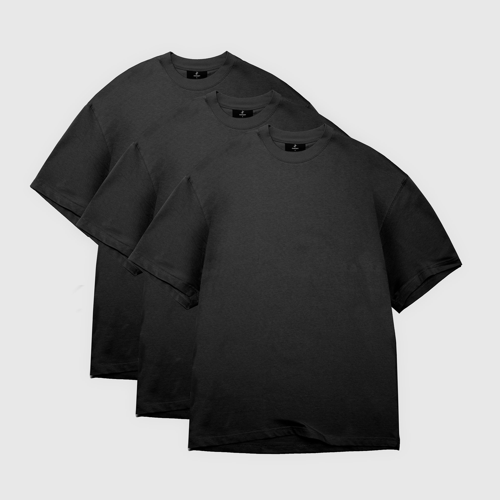 All Black 3-Pack - 275GSM Heavy Loose Fit T-Shirt