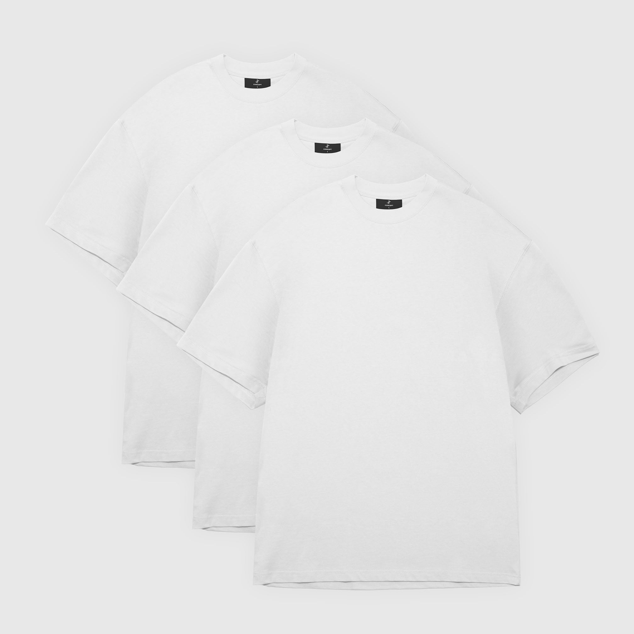 All White 3-Pack - 275GSM Heavy Loose Fit T-Shirt