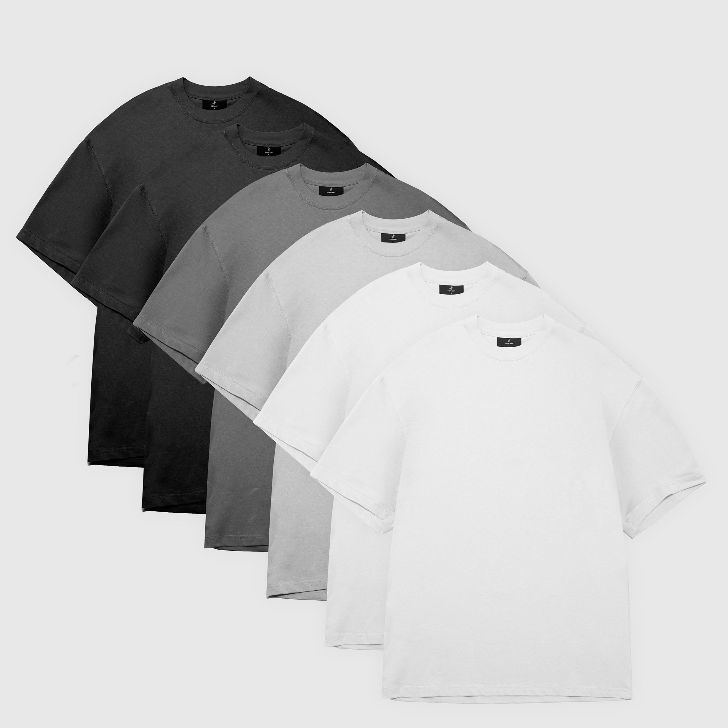 Monochrome 6-Pack - Heavy Loose Fit T-Shirt
